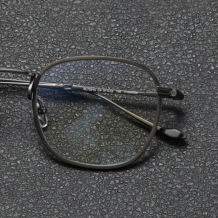 Gatenac Unisex Full Rim Square Titanium Eyeglasses Gxyj1018 Full Rim Gatenac   