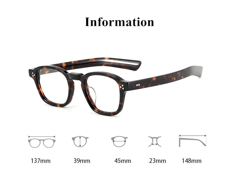 Black Mask Women's Full Rim Square Acetate Eyeglasses 638012