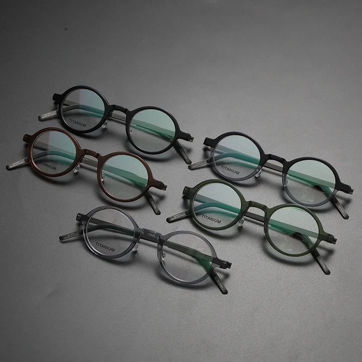 Bobbie Unisex Full Rim Round Titanium Eyeglasses 1810