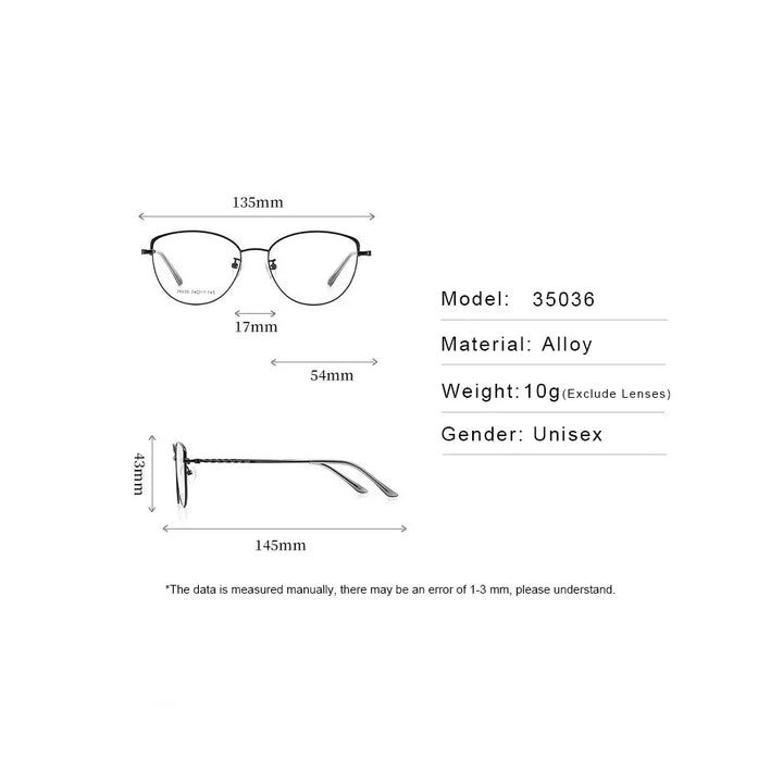 Gmei Optical 35036 women's cat eye alloy prescription eyeglasses — view 2