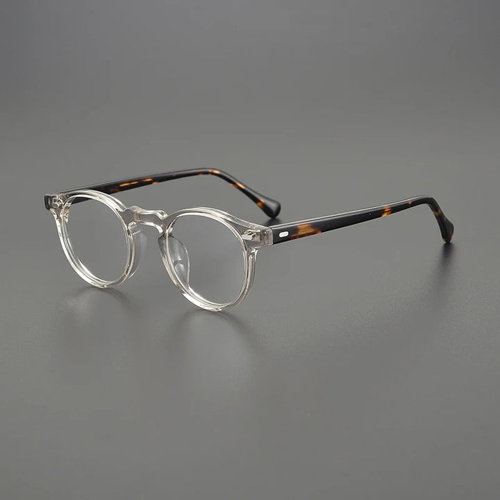 Hewei Unisex Full Rim Round Square Acetate Eyeglasses 4523 Full Rim Hewei tortoise clear  