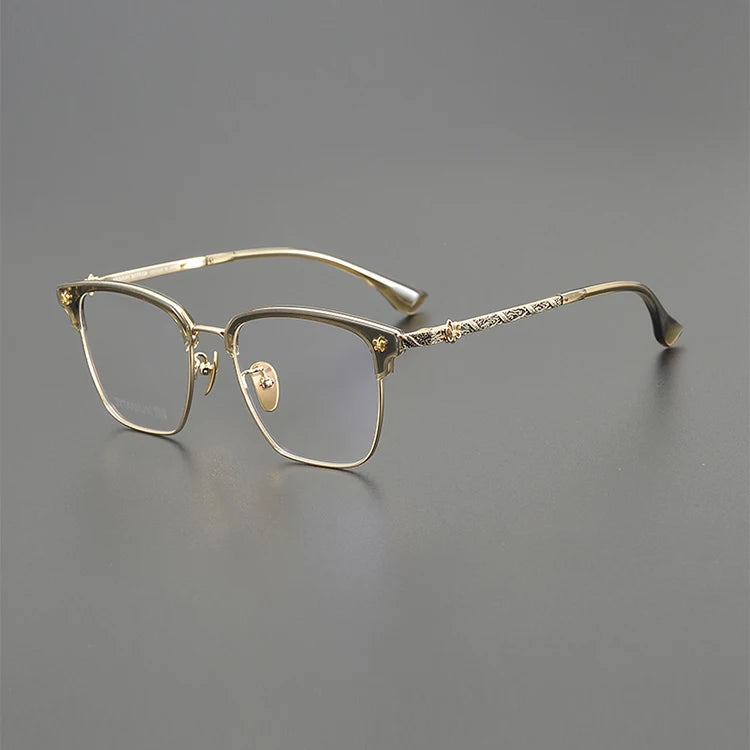 Nobler Unisex Full Rim Big Square Alloy Acetate Eyeglasses 8260 Full Rim Nobler C6  