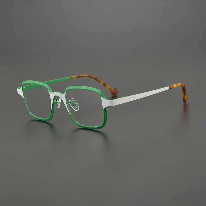 Gatenac Unisex Full Rim Square Titanium Eyeglasses Gxyj1504 Full Rim Gatenac Green  