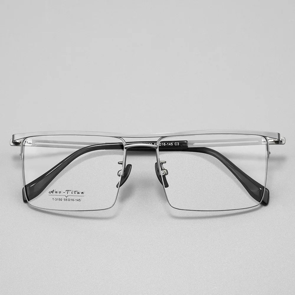 Gmei Optical T3150X men's square alloy prescription eyeglasses