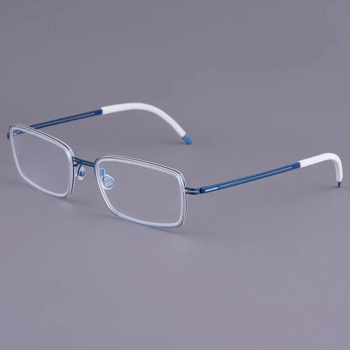 Bobbie 462634 Women’s Screwless Full Rim Square Acetate Titanium Frames FuzWeb