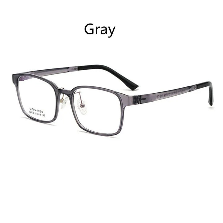 Kocolior Unisex Full Rim Square Tr 90 Alloy Hyperopic Reading Glasses 86503 Reading Glasses Kocolior Gray China +25