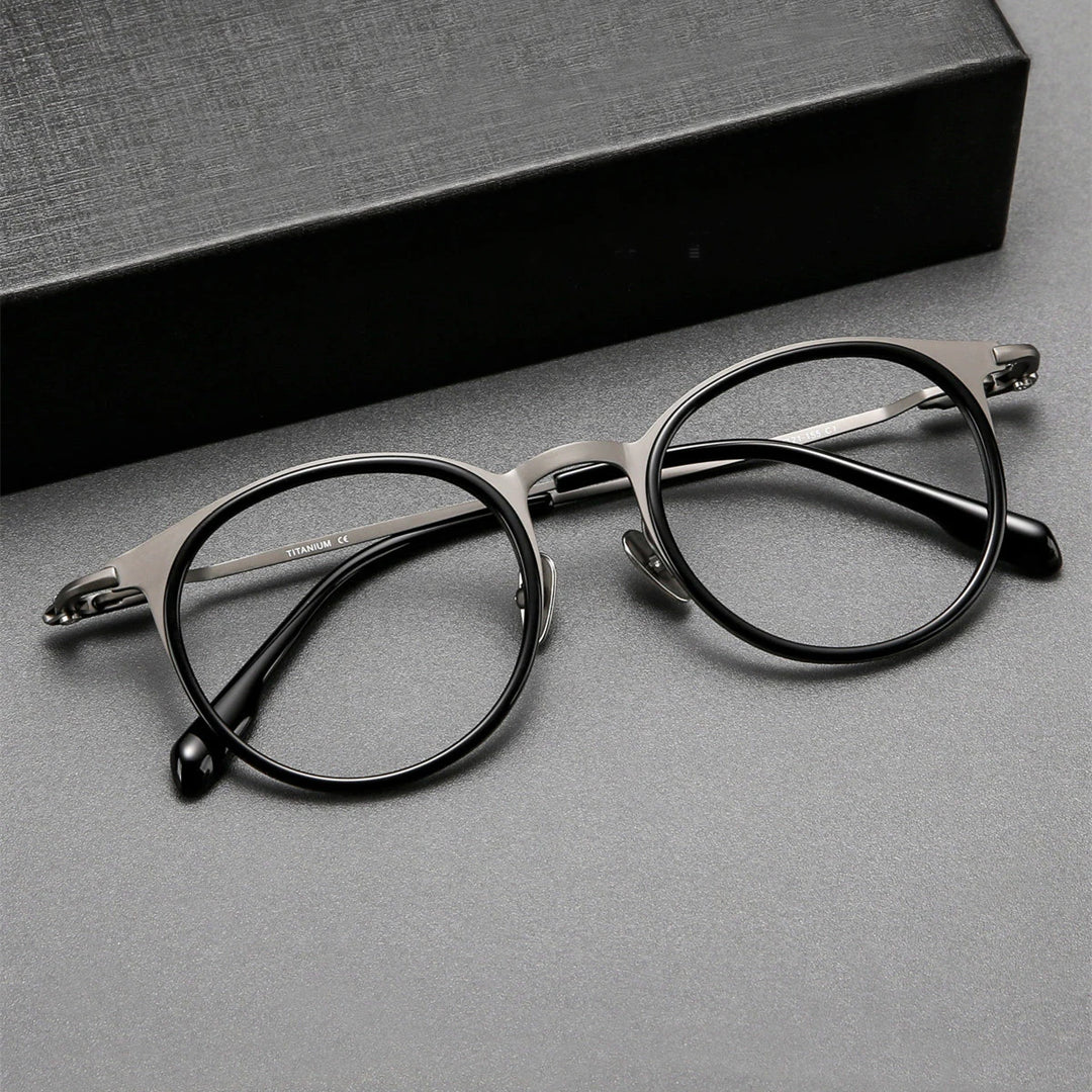Black Mask Unisex Full Rim Oval Titanium Eyeglasses BM-0056