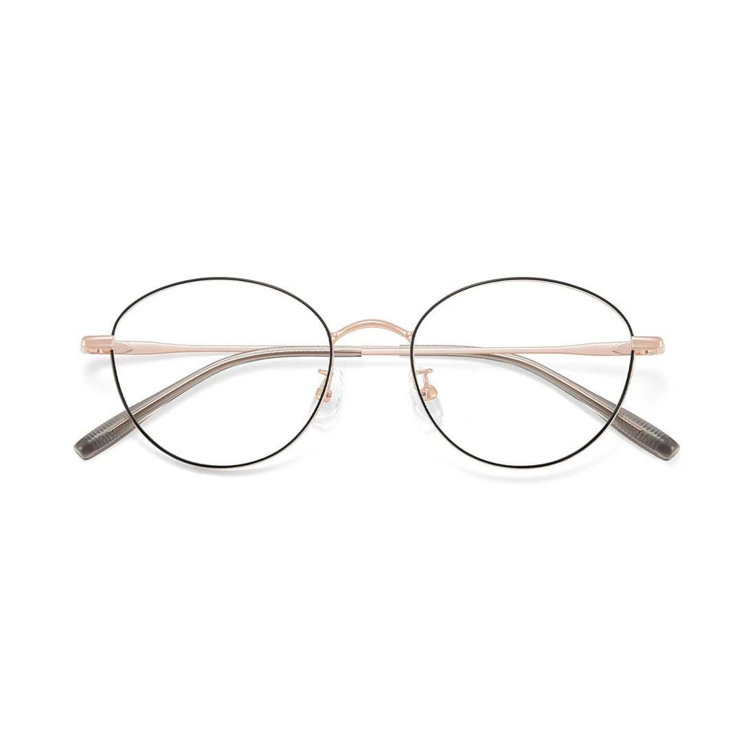 Yimaruili Unisex Full Rim Round Pure Titanium Eyeglasses 58272 — view 4 | Yimaruili at FuzWeb