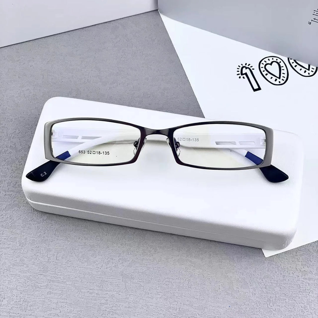 Cubojue Women's Full Rim Square Tr 90 Titanium Reading Glasses 13052 Reading Glasses Cubojue +50 grey white