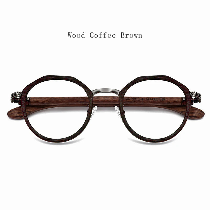 Hdcrafter Full Rim Polygon Wood Titanium Acetate Frames 561200 — view 4 | Hdcrafter Eyeglasses at FuzWeb