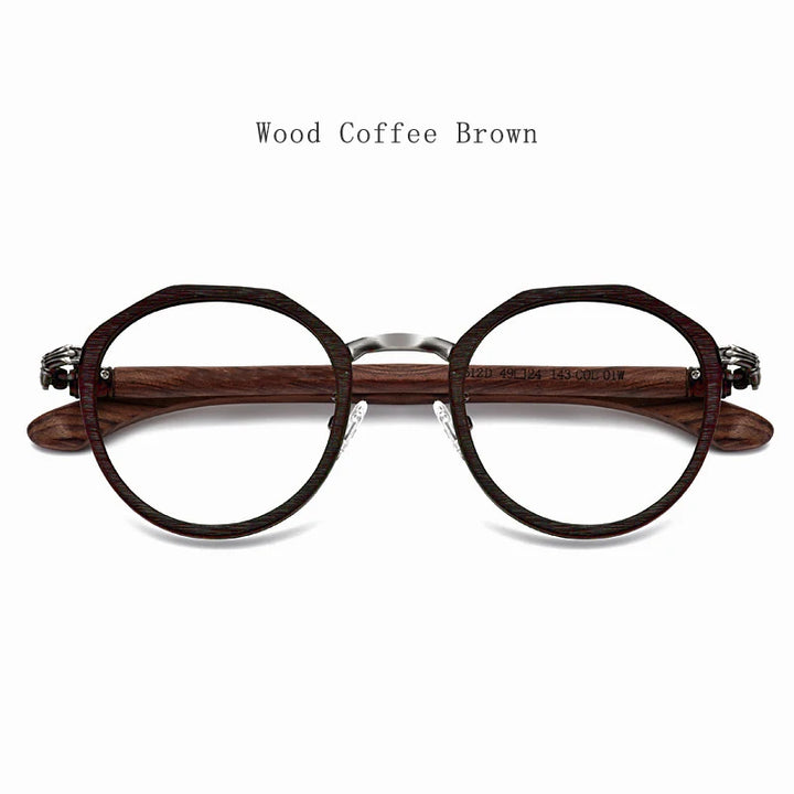 Hdcrafter Full Rim Polygon Wood Titanium Acetate Frames 561200 — view 4 | Hdcrafter Eyeglasses at FuzWeb