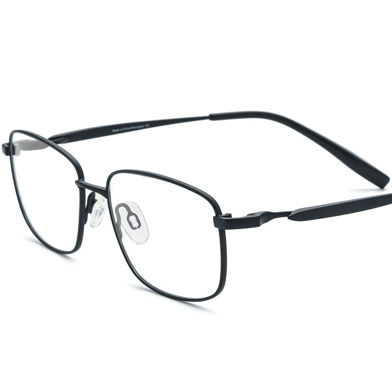 Hdcrafter Unisex Full Rim Square Tr 90 Titanium Eyeglasses 185755 Full Rim Hdcrafter Eyeglasses Black  