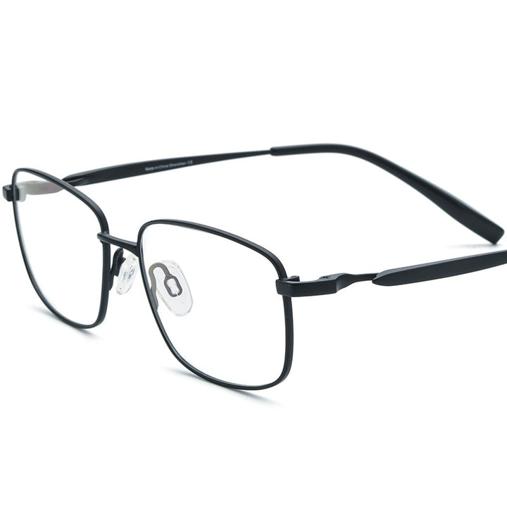 Hdcrafter Unisex Full Rim Square Tr 90 Titanium Eyeglasses 185755 Full Rim Hdcrafter Eyeglasses Black  