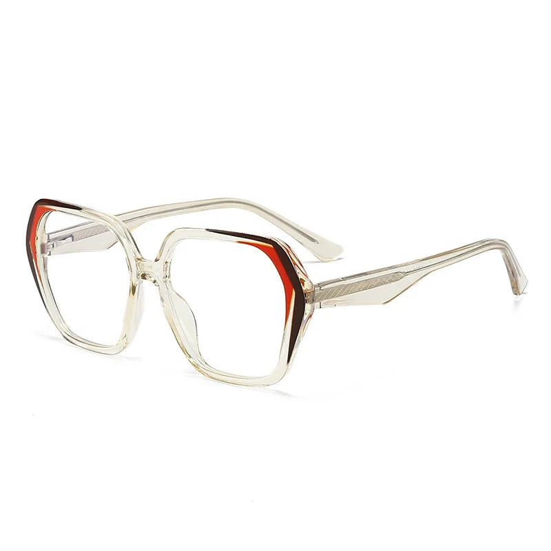 CCspace Women's Full Rim Irregular Square Polycarbonate Eyeglasses 3003 Full Rim CCspace Yellow  