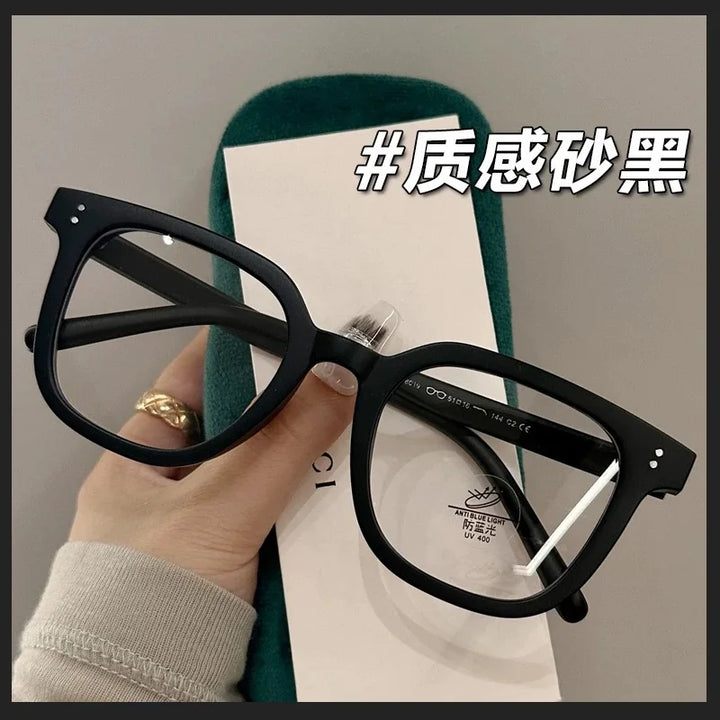 Zirosat Unisex Full Rim Big Square Tr 90 Alloy Eyeglasses 58019