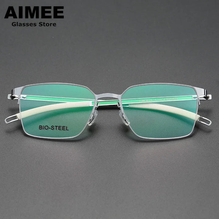 Aimee Unisex Semi Rim Square Screwless Titanium Eyeglasses 25519 Semi Rim Aimee   