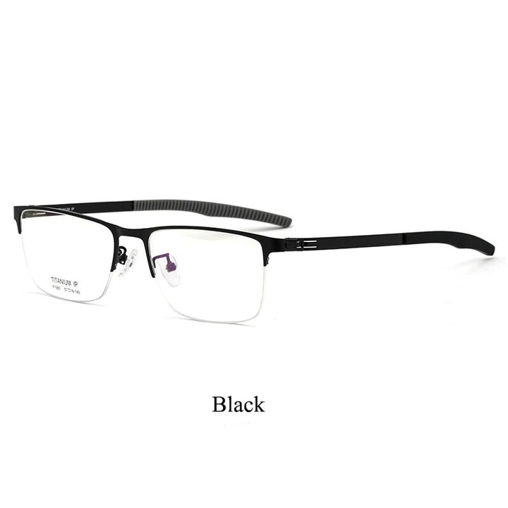 Bclear Unisex Semi Rim Square Titanium Eyeglasses Bsf1983 Semi Rim Bclear black  