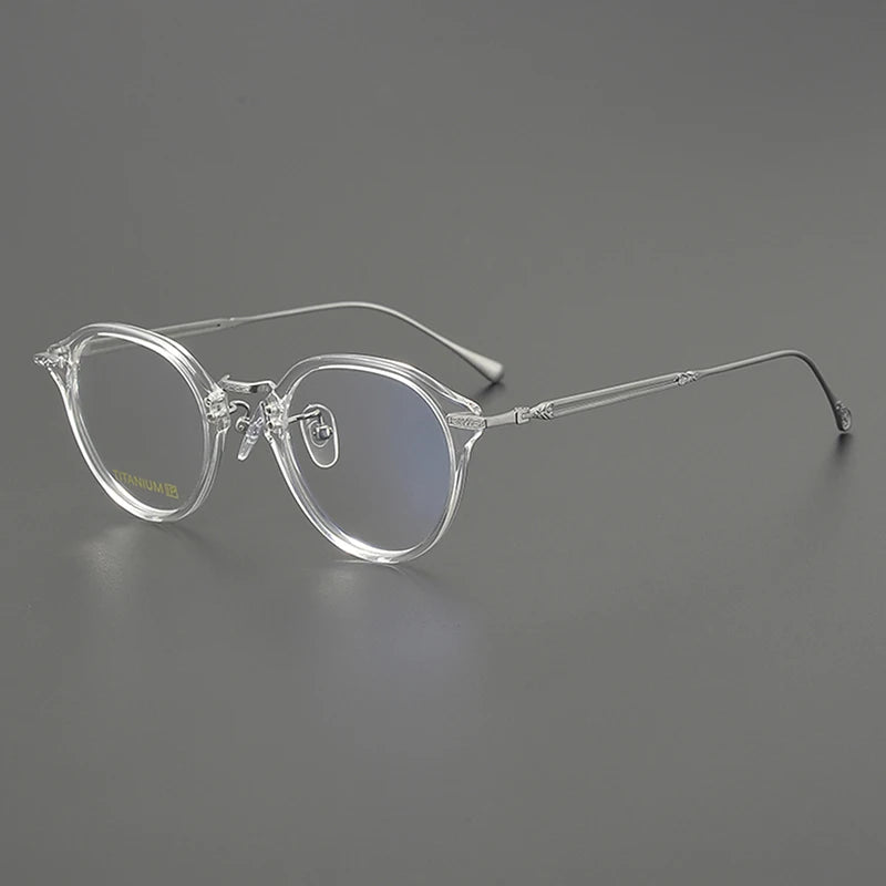 Nobler Unisex Full Rim Oval Square Acetate Titanium Eyeglasses 98002