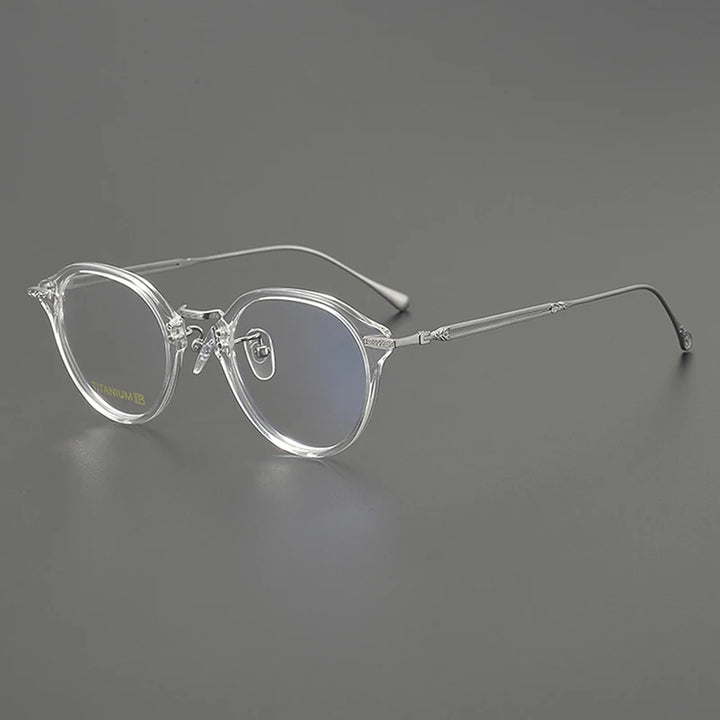 Nobler Unisex Full Rim Oval Square Acetate Titanium Eyeglasses 98002