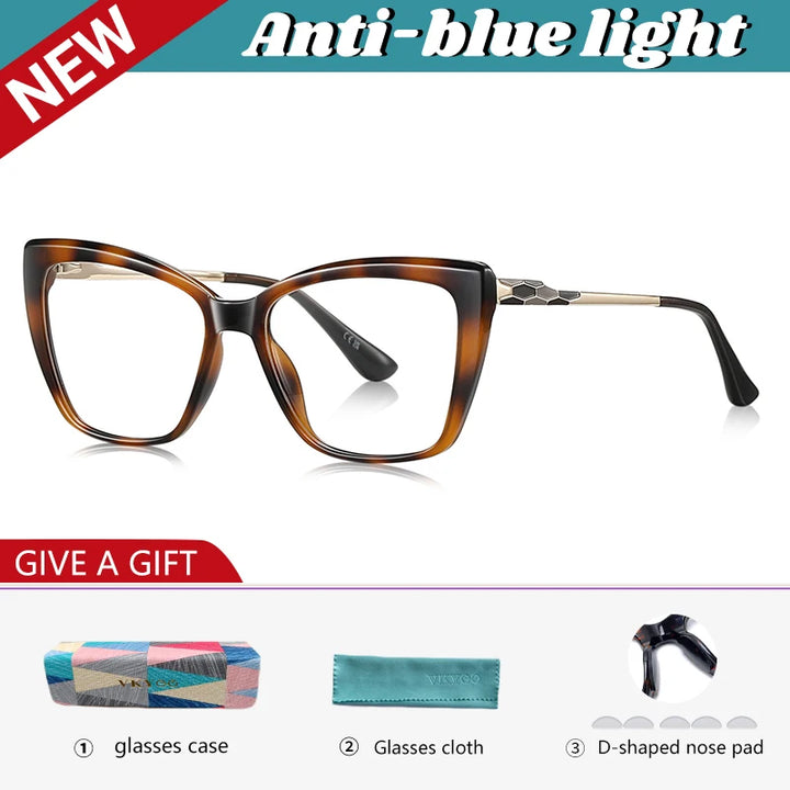 Vicky Women's Full Rim Square Butterfly Tr 90 Titanium Reading Glasses 97229