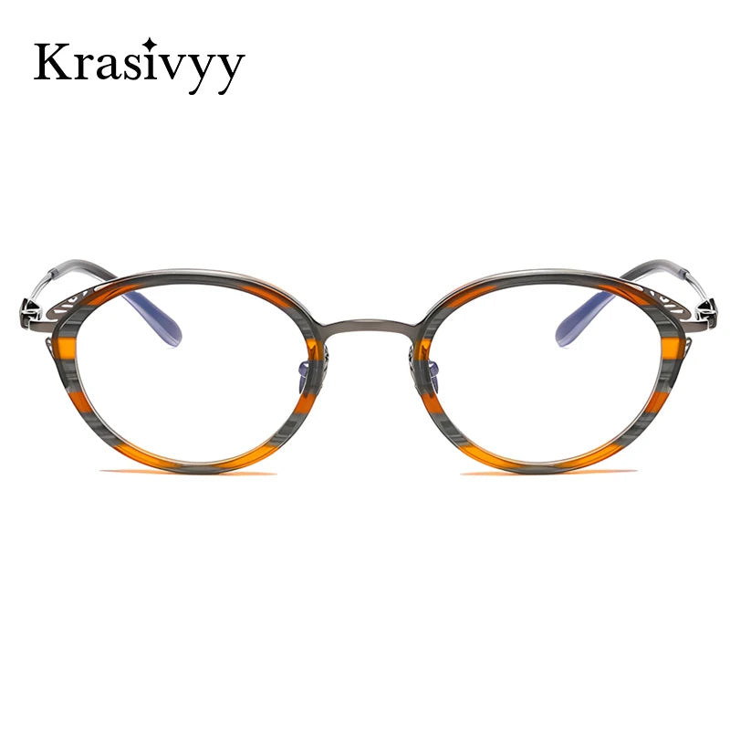 Krasivyy Unisex Full Rim Oval Titanium Prescription Eyeglasses KR6882 - view 2