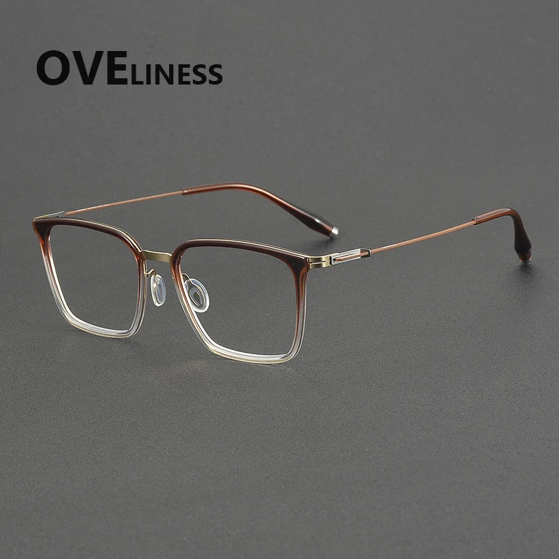 Oveliness Unisex Full Rim Square Titanium Acetate Eyeglasses 22504