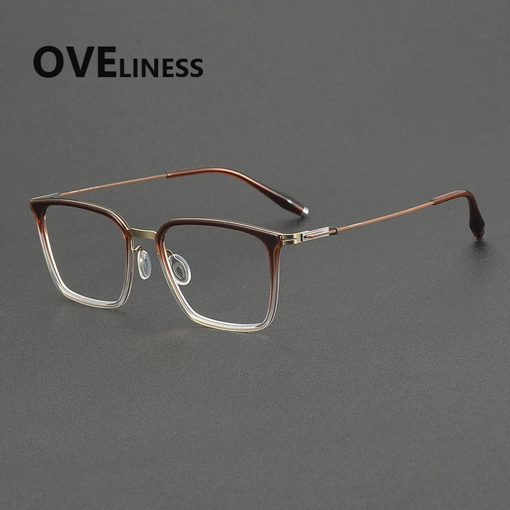Oveliness Unisex Full Rim Square Titanium Acetate Eyeglasses 22504