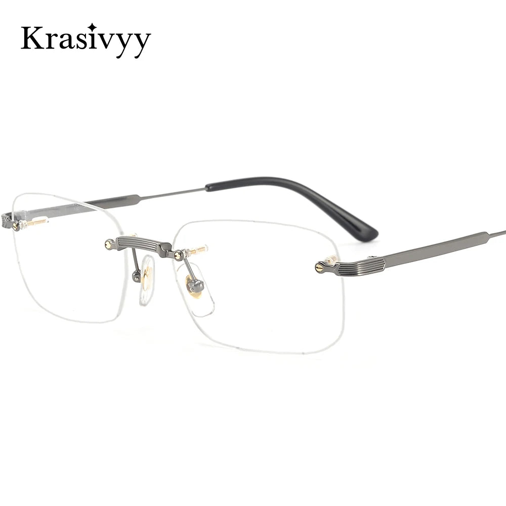 Krasivyy Women's Rimless Square Titanium Eyeglasses 310349