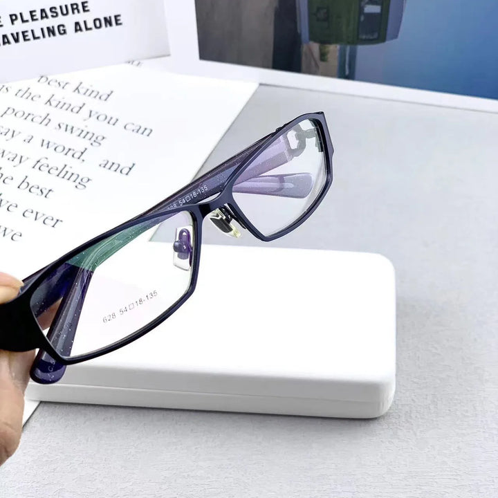 Cubojue Unisex Full Rim Rectangle Alloy Reading Glasses C628 Reading Glasses Cubojue +275 blue 