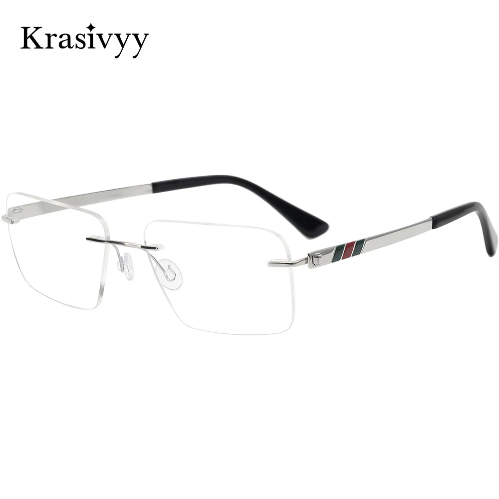 Krasivyy Women's Rimless Square Screwless Titanium Eyeglasses 75014
