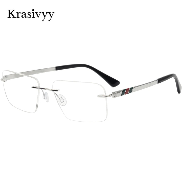 Krasivyy Women's Rimless Square Screwless Titanium Eyeglasses 75014