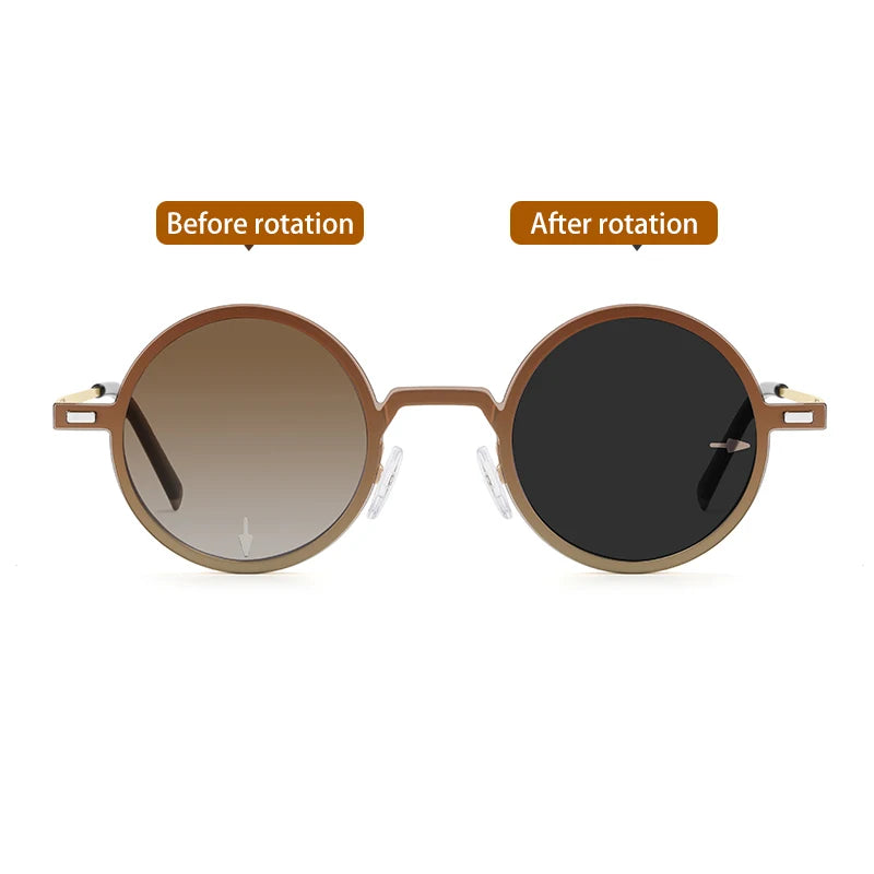 Vicky Women's Full Rim Round Steel Myopic Reading Glasses Clip On Sunglasses 520436