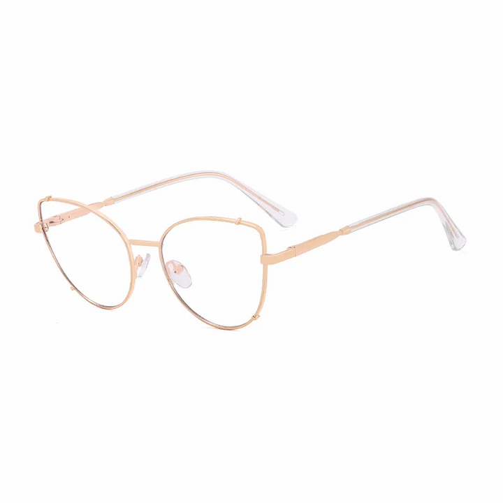 Ralferty Women's Full Rim Cat Eye Alloy Eyeglasses R81199 Full Rim Ralferty C4 Gold CHINA 