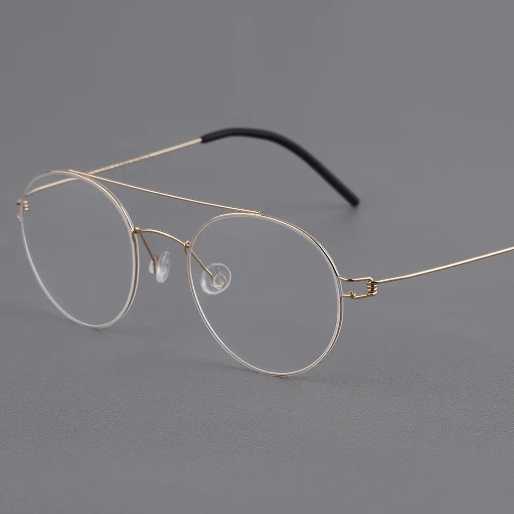 Bobbie 205044 Women’s Full Rim Double Bridge Round Titanium Frames FuzWeb