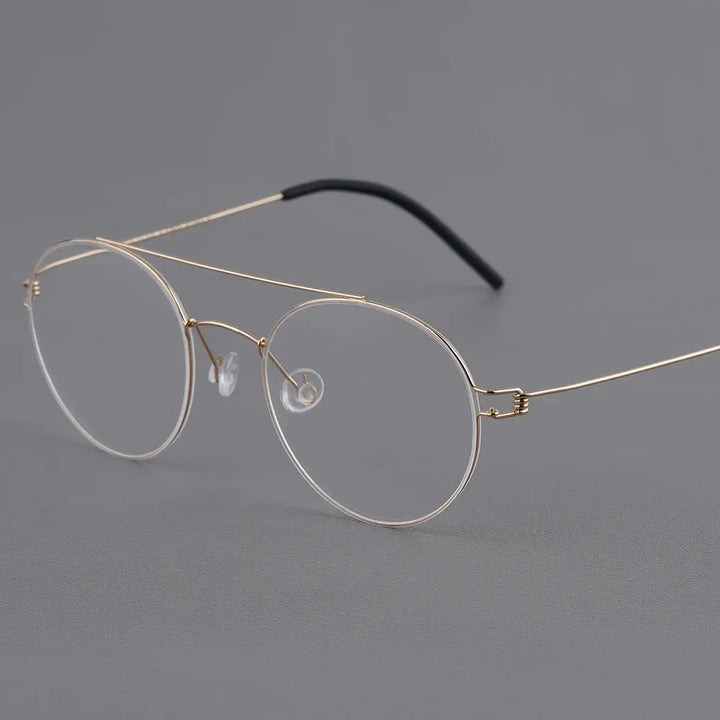 Bobbie 205044 Women’s Full Rim Double Bridge Round Titanium Frames FuzWeb