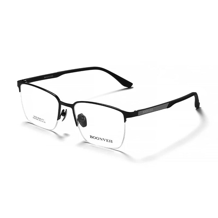 KatKani Men's Semi Rim Square Alloy Eyeglasses 61062 Full Rim KatKani Eyeglasses   