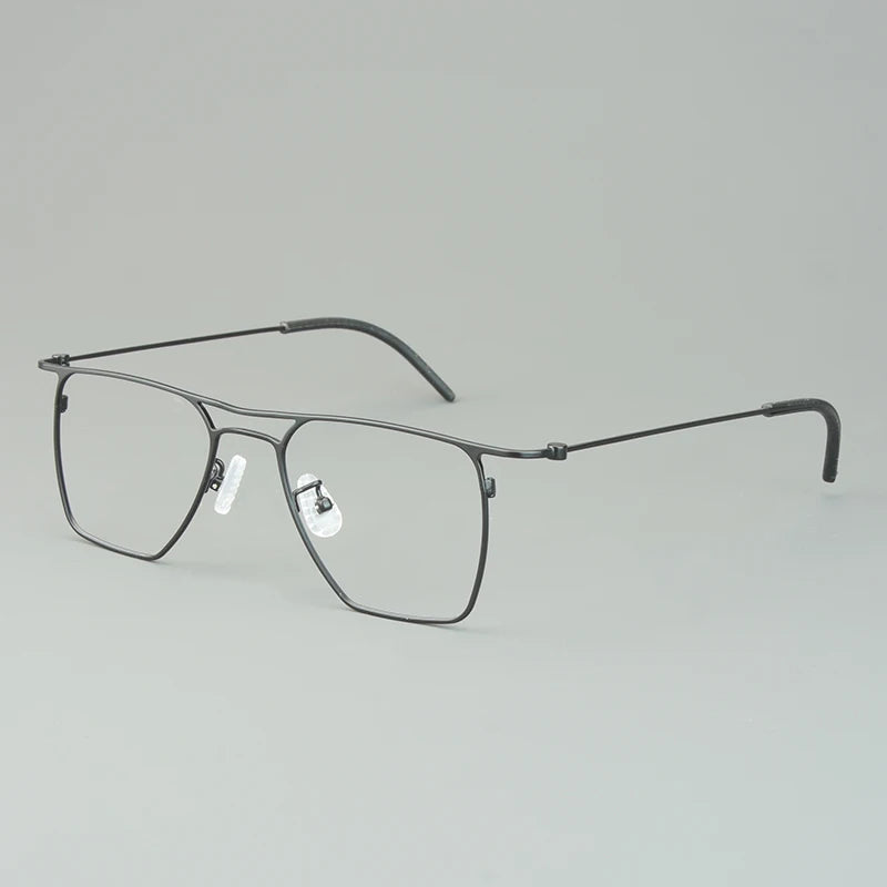 Bobbie Unisex Full Rim Square Double Bridge Titanium Eyeglasses 675502
