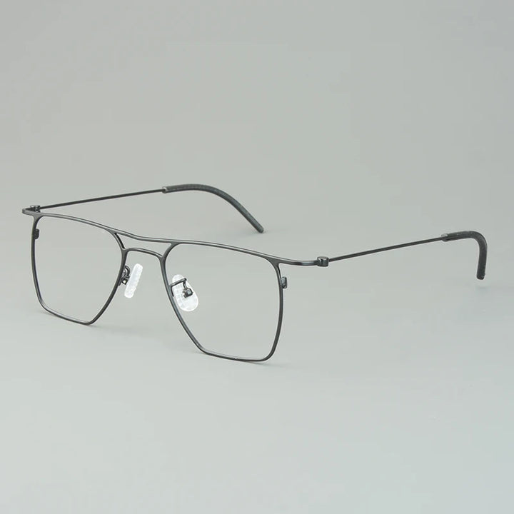 Bobbie Unisex Full Rim Square Double Bridge Titanium Eyeglasses 675502