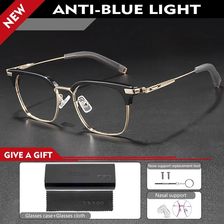 Vicky Unisex Full Rim Square Titanium Acetate  Reading Glasses 814107