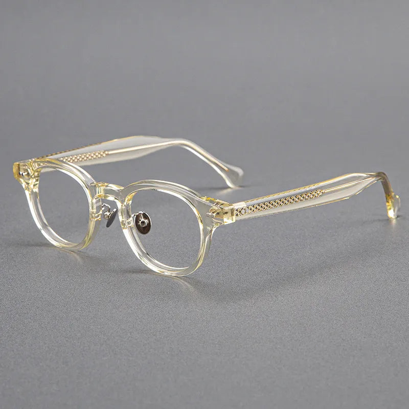 Black Mask Unisex Full Rim Round Acetate Eyeglasses BM-527