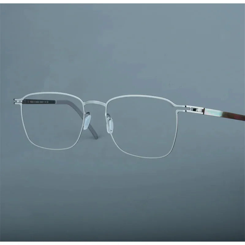 Bobbie Unisex Full Rim Square Screwless Steel Eyeglasses 534218