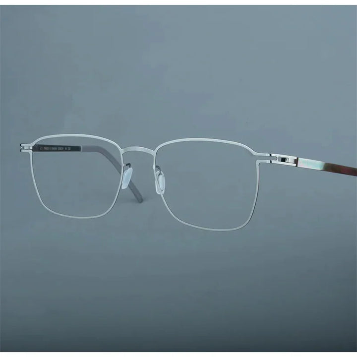 Bobbie Unisex Full Rim Square Screwless Steel Eyeglasses 534218