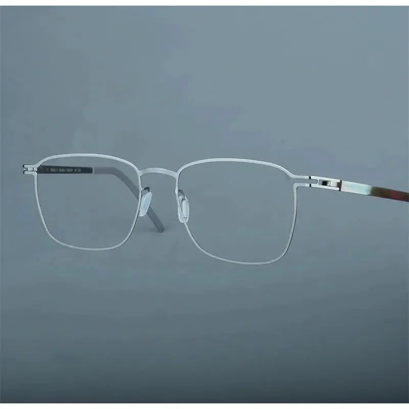 Bobbie 185342 Unisex Screwless Full Rim Square Stainless Steel Frames FuzWeb