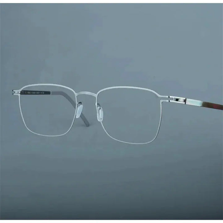 Bobbie 185342 Unisex Screwless Full Rim Square Stainless Steel Frames FuzWeb
