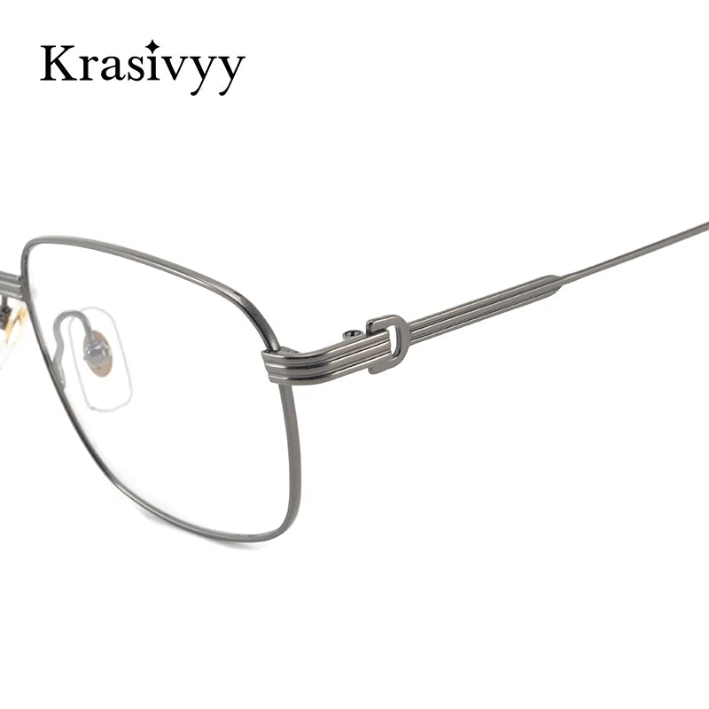 Krasivyy Women's Full Rim Flat Top Square Titanium Eyeglasses 2940 Full Rim Krasivyy   