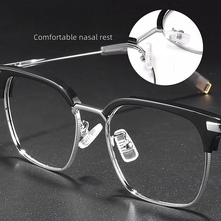 KatKani Men's Full Rim Square Titanium Acetate Eyeglasses 107 Full Rim KatKani Eyeglasses   