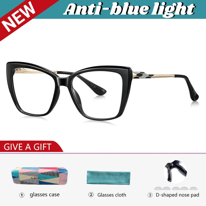 Vicky Women's Full Rim Square Butterfly Tr 90 Titanium Reading Glasses 97229