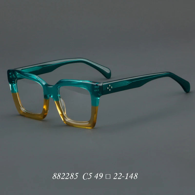 Nobler Unisex Full Rim Wide Edge Square Acetate Eyeglasses 2285 Full Rim Nobler C5  