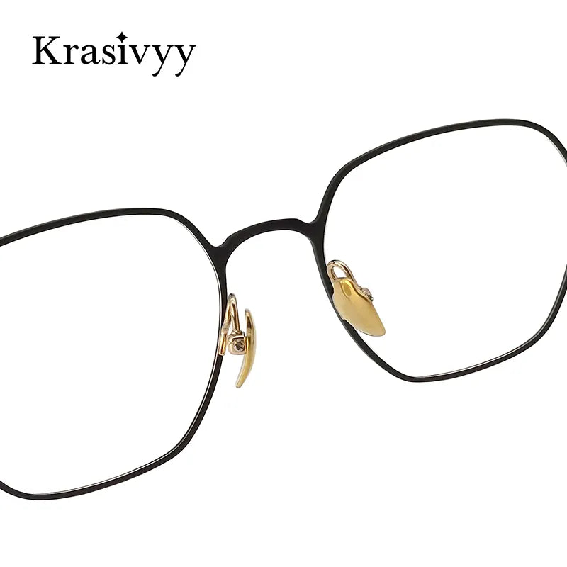 Krasivyy Men's Full Rim Polygon Screwless Titanium Eyeglasses Hm5007 Full Rim Krasivyy   