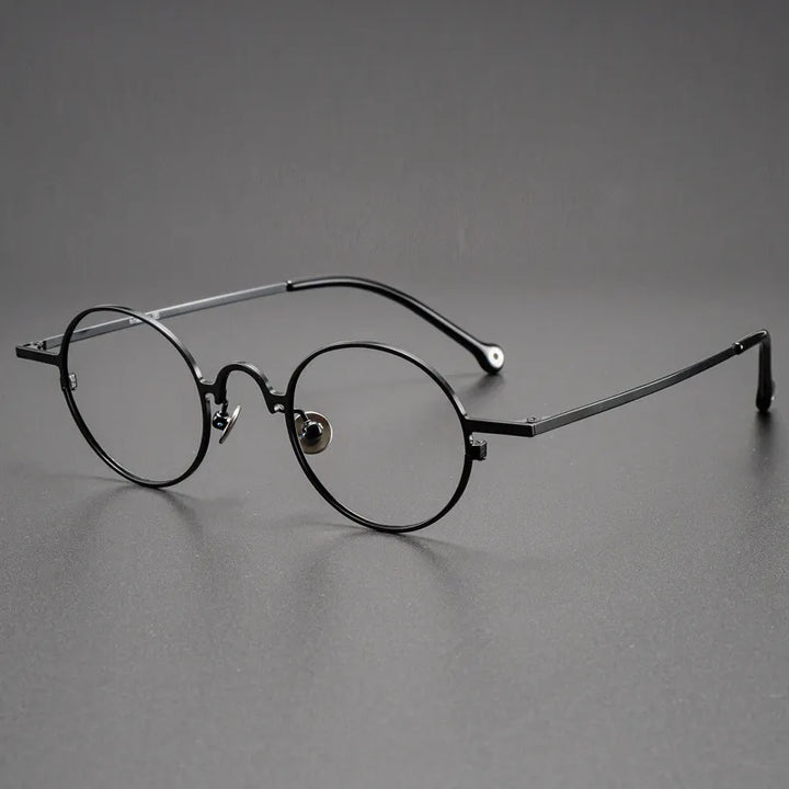 Kocolior Unisex Full Rim Small Round Titanium Hyperopic Reading Glasses K080 Reading Glasses Kocolior Black 0 